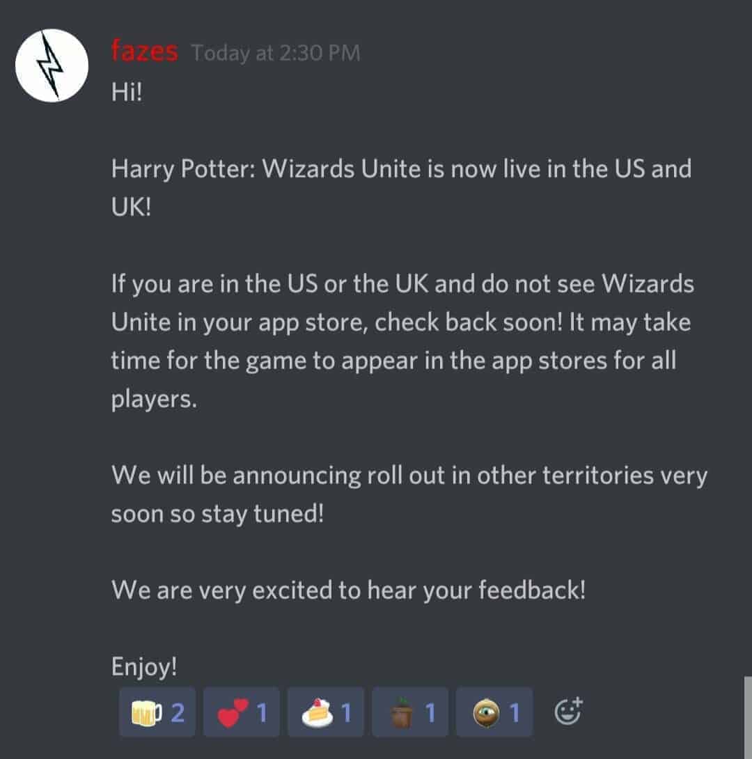 Wizards Unite Niantic Dev