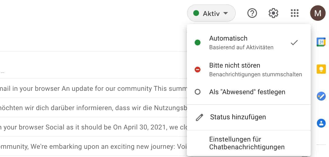Google Chat Status