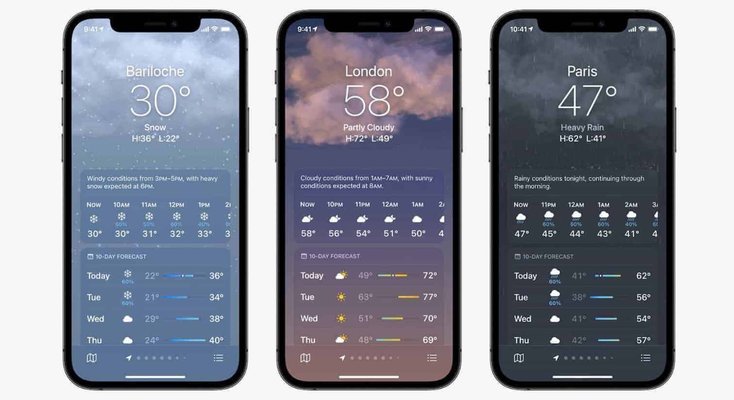 Apple iOS 15 Wetter App