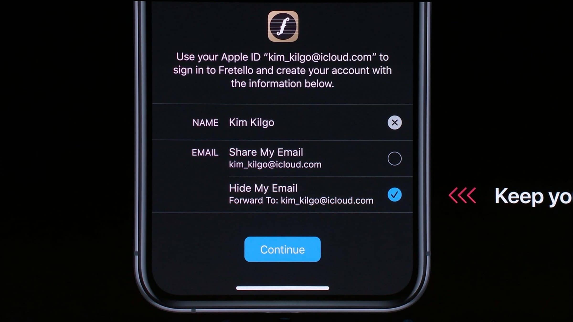 Hide my Email WWDC 2019 Apple