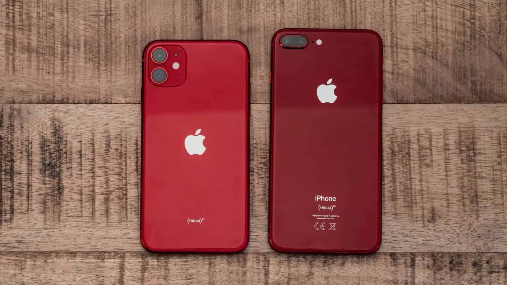 Apple iPhone 11 and iPhone 8 Product Red