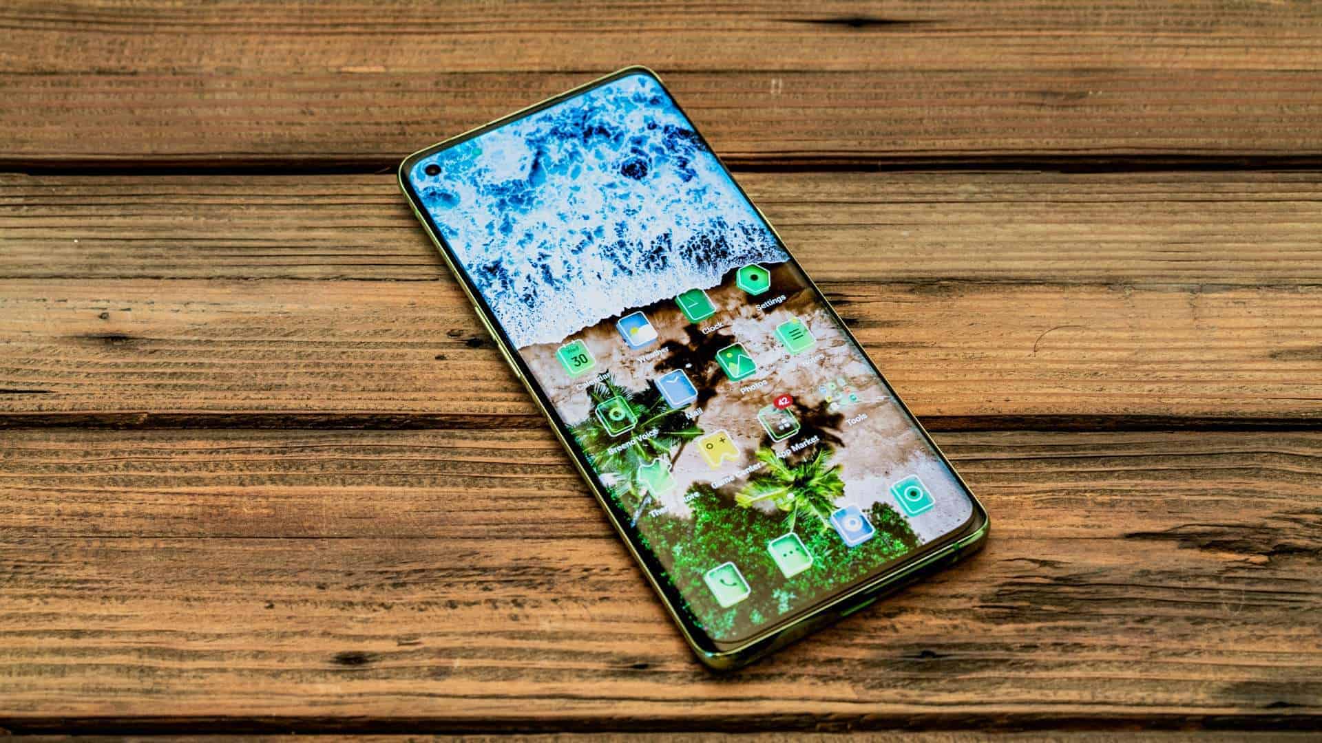 OPPO Reno4 Pro Green Glitter Screen