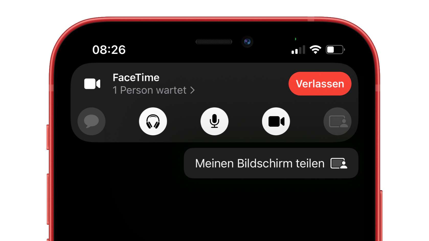 iOS 15 FaceTime Screenshare Mein Bildschirm teilen