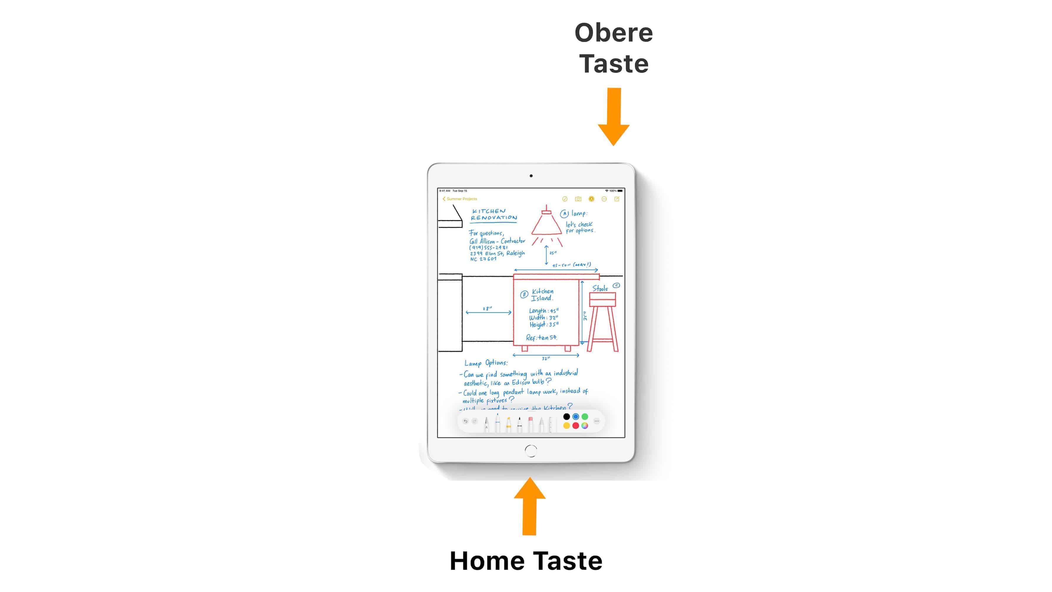 iPad mit Home Taste Neustart Erzwingen