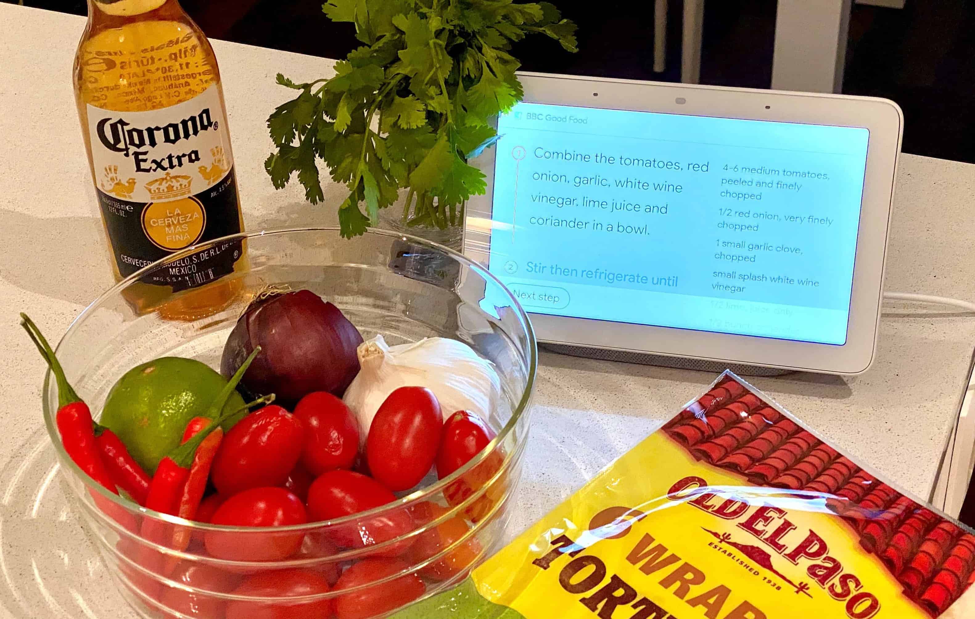 Google Nest Hub Cooking