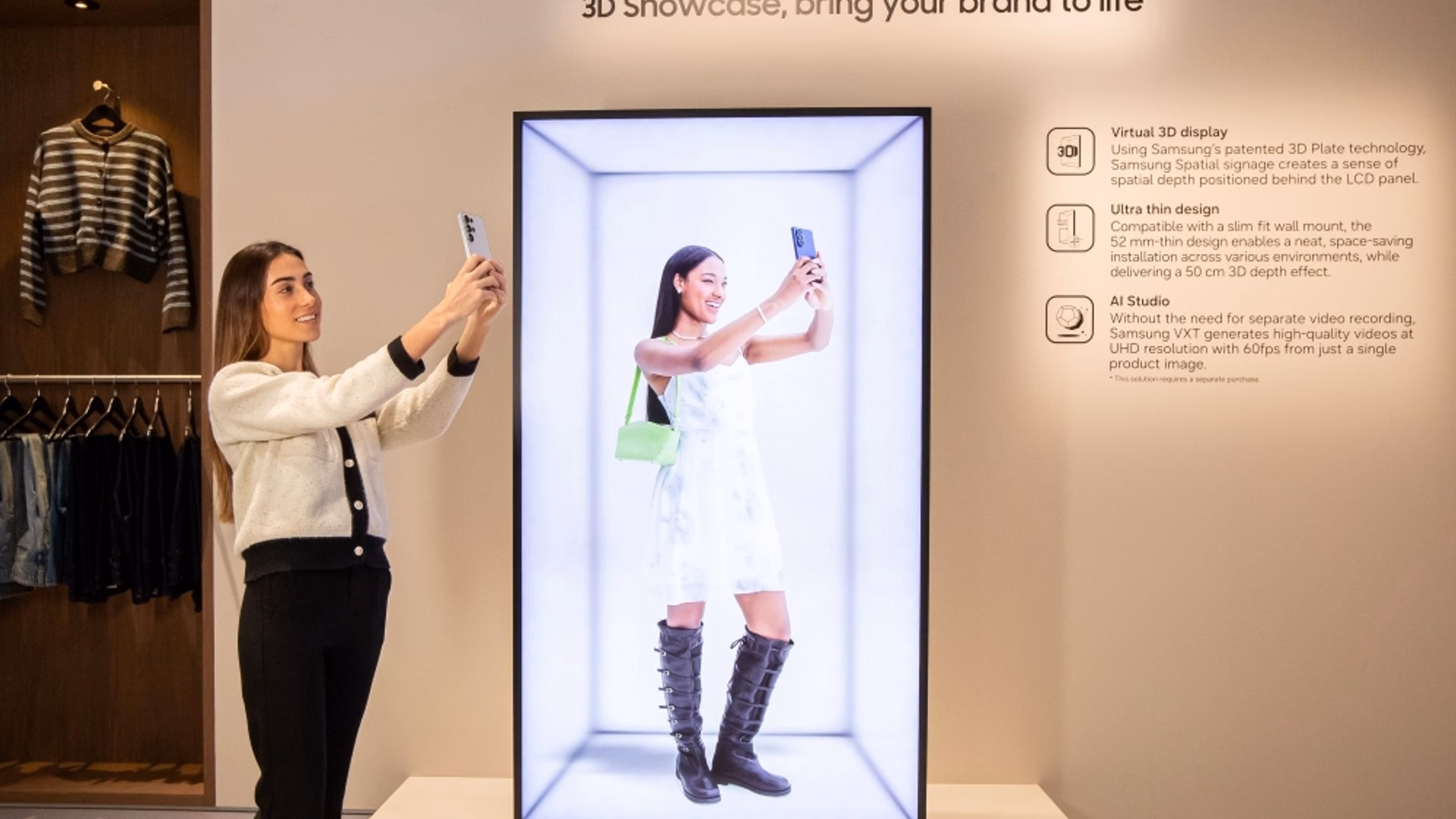 Samsung brillenfreies 3D Display Spatial Signage
