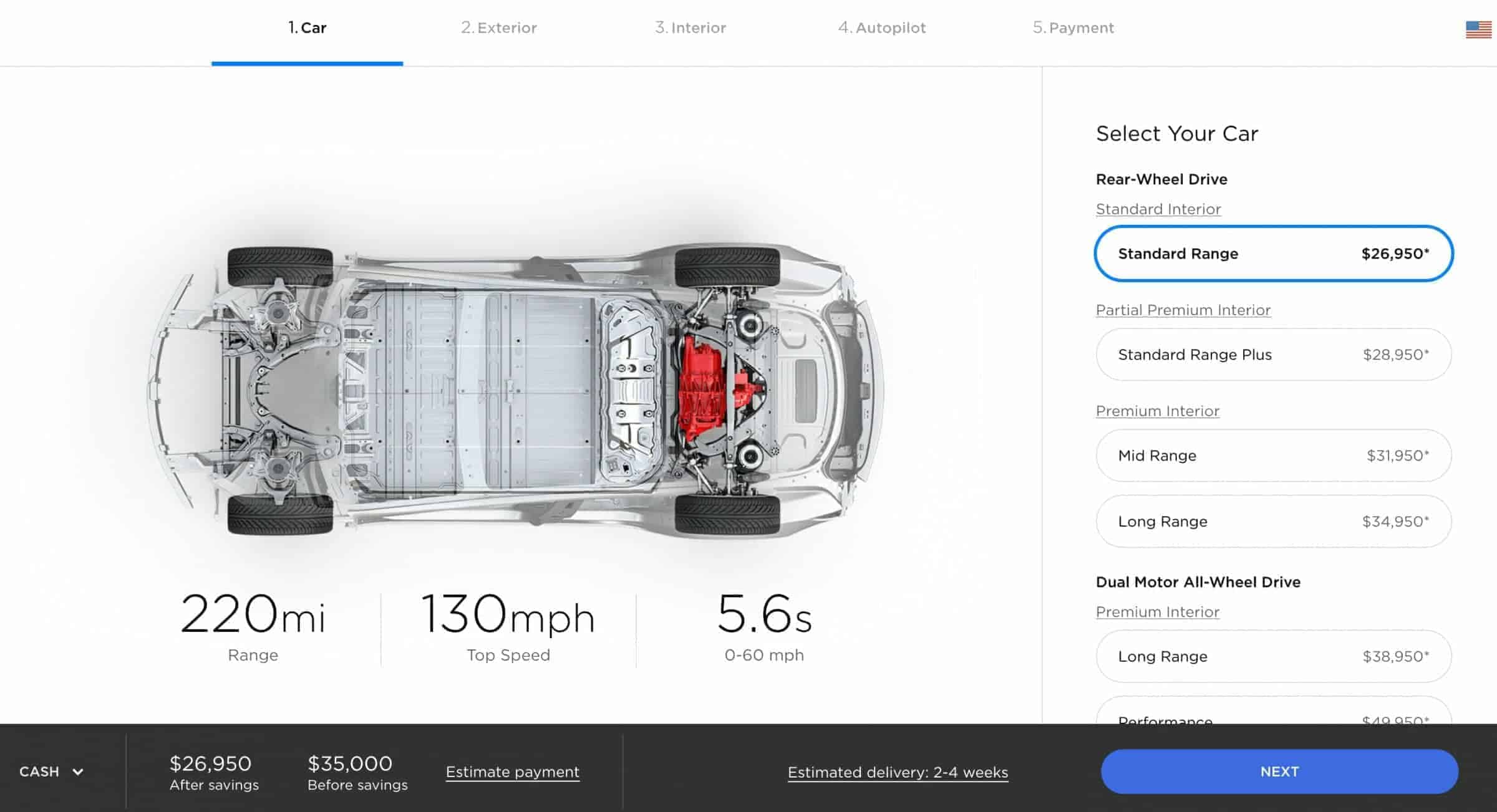 Tesla Model 3 base Configuration