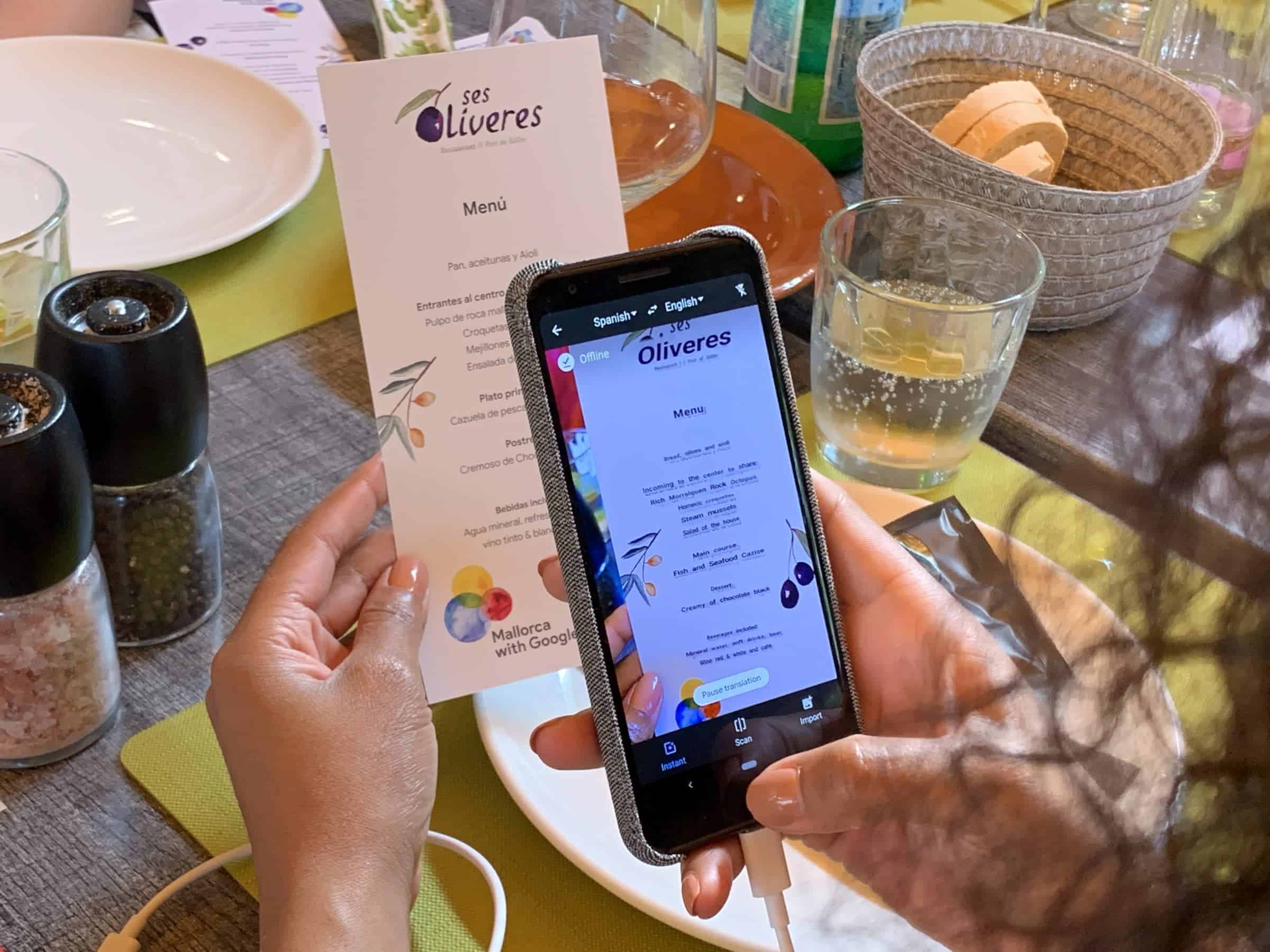 Mallorca with Google Techgarage Trip Google Lens Menu