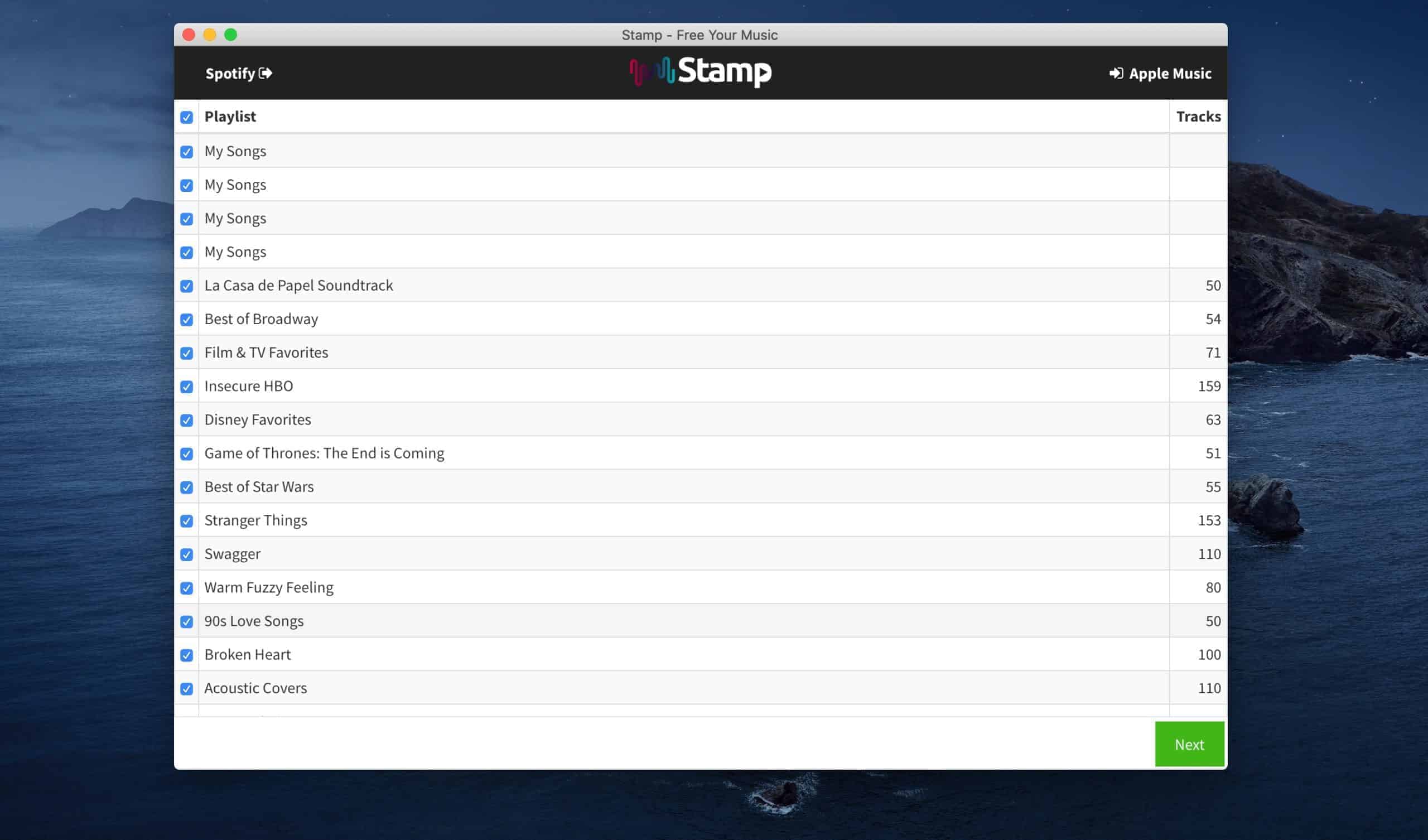 STAMP Playlisten