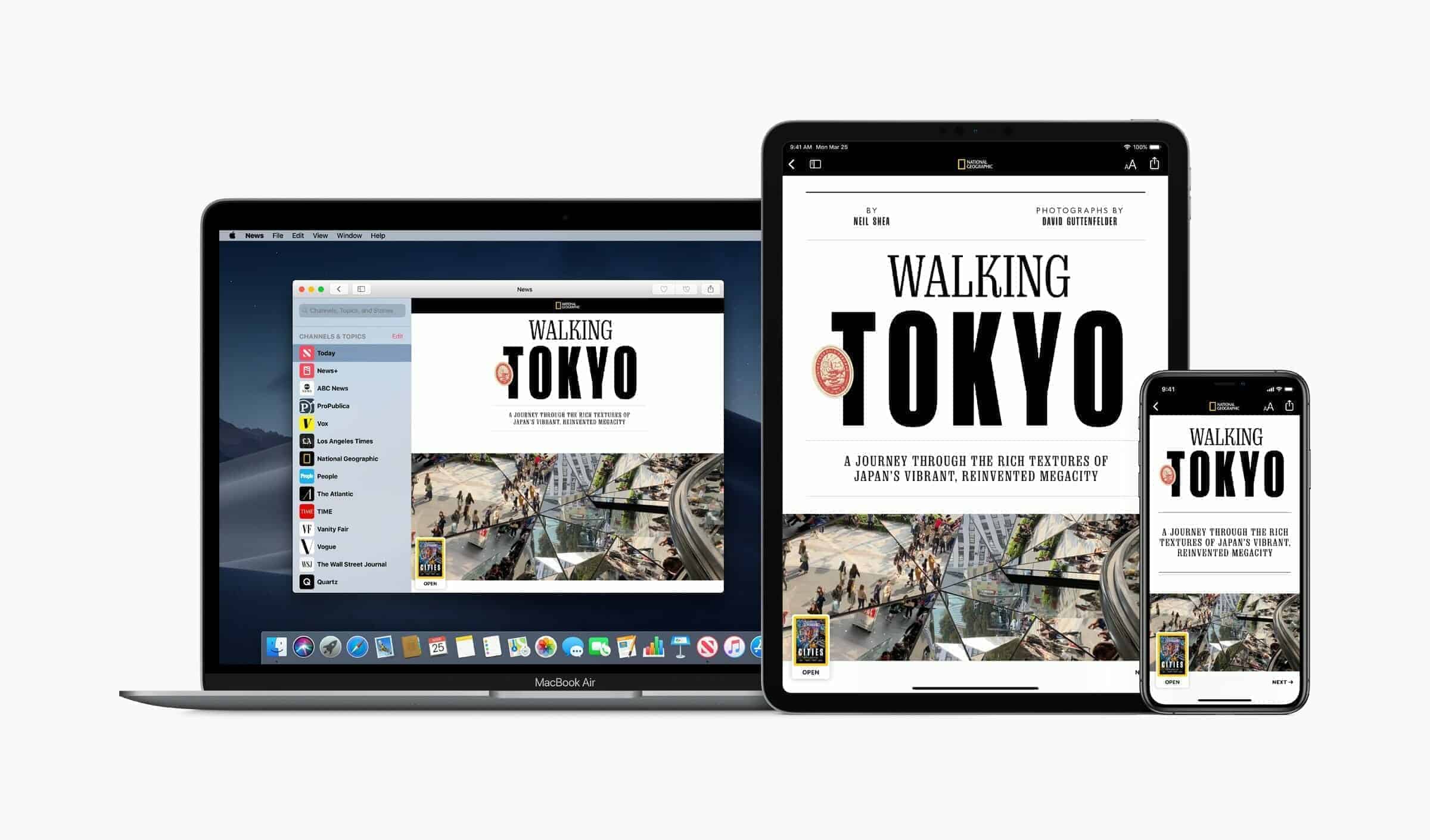 Apple News Plus on iPhone iPad MacBook