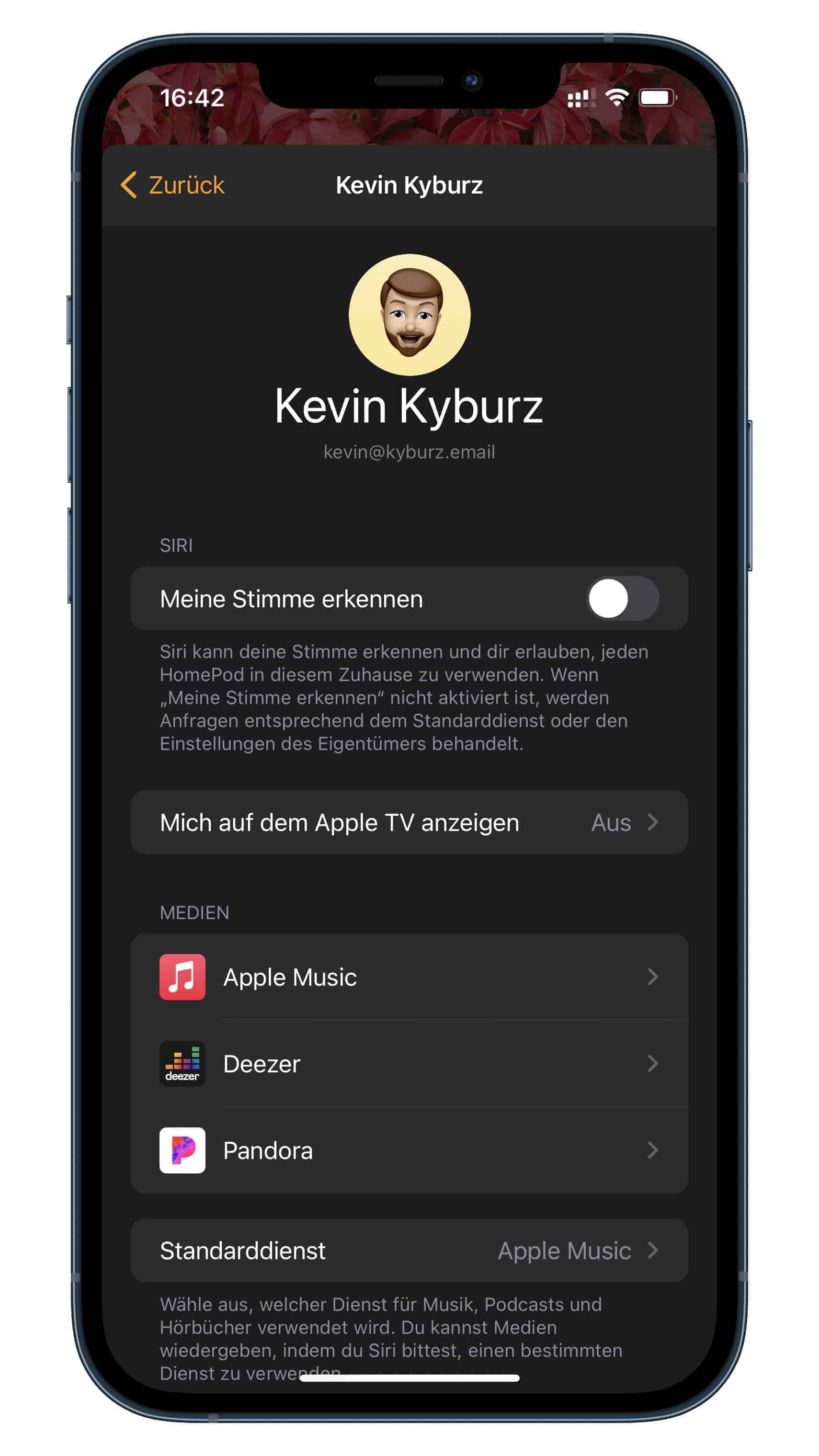 Apple Home Medien Einstellungen