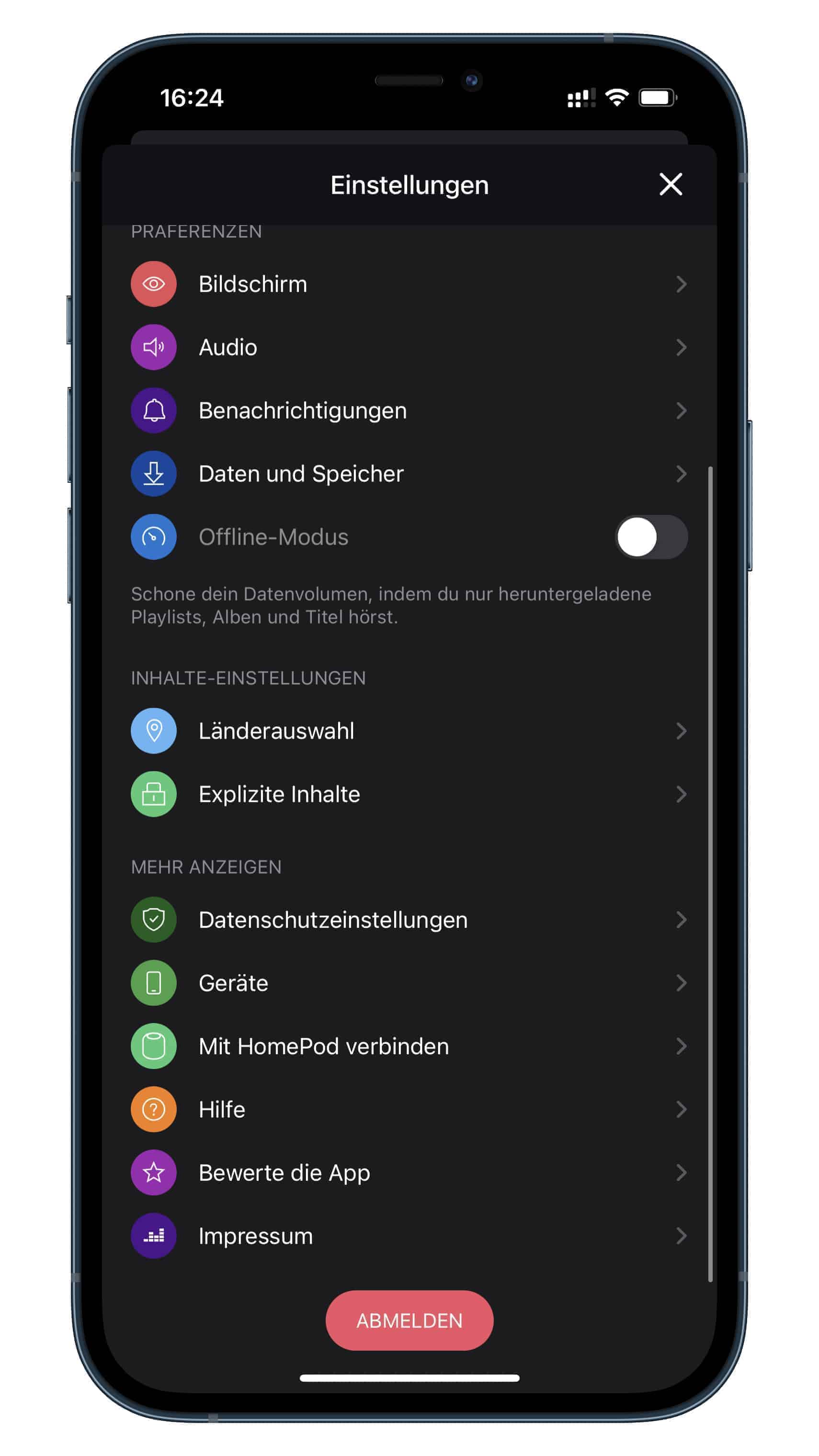 Deezer Einstellungen HomePod