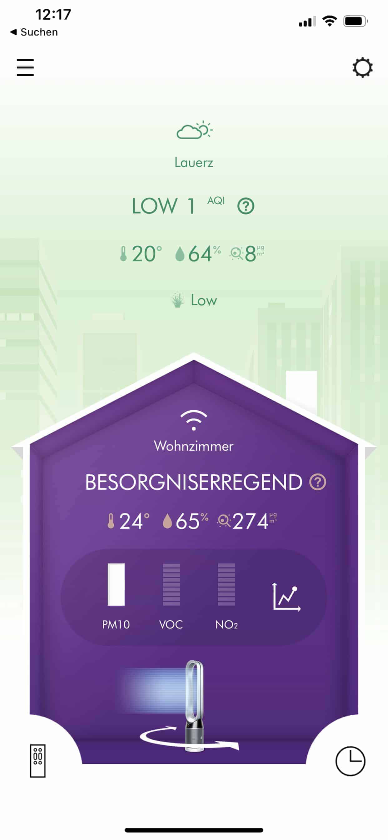Dyson Pure Cool App Warnung 2