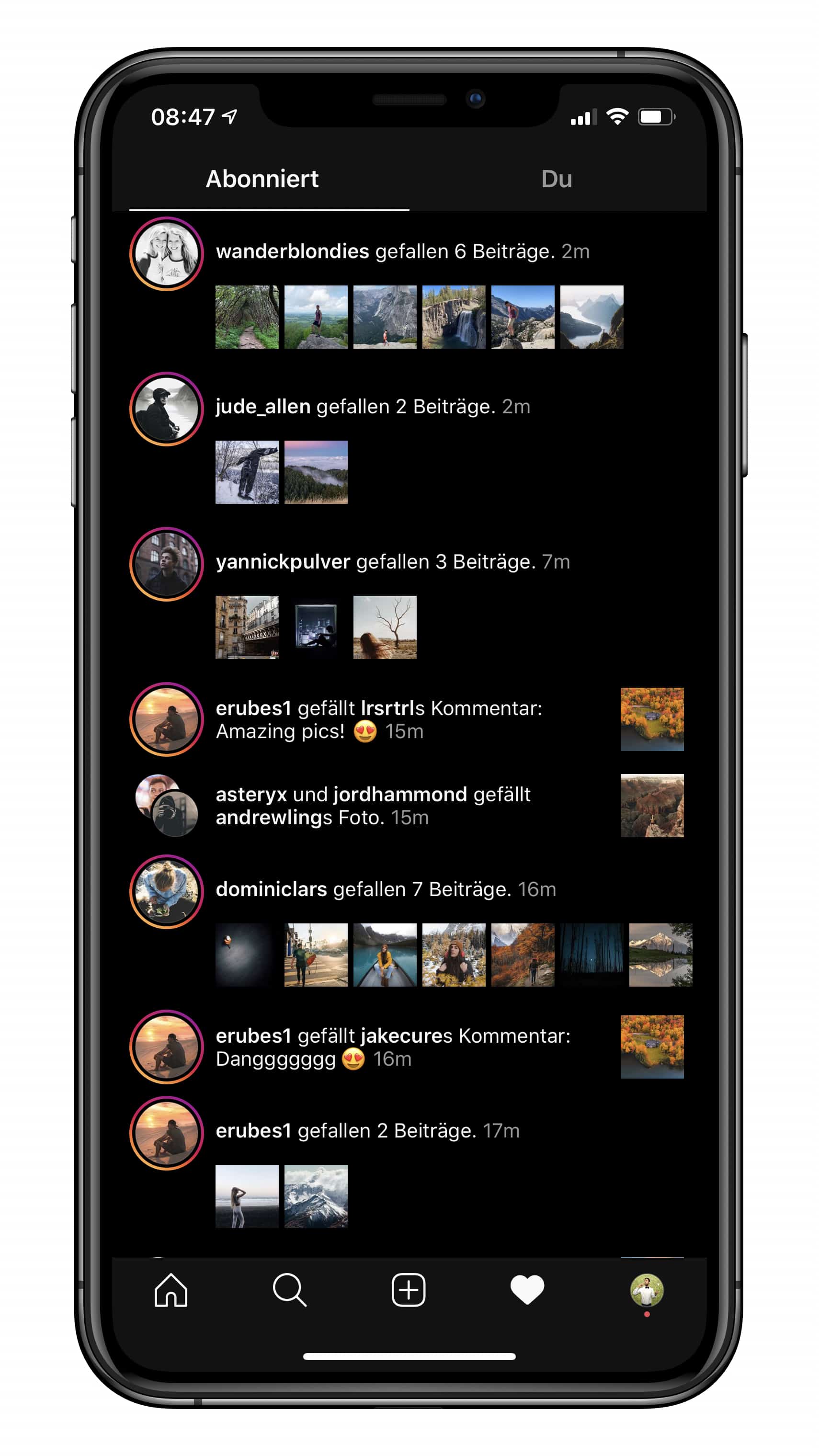 Instagram Abonniert Funktion