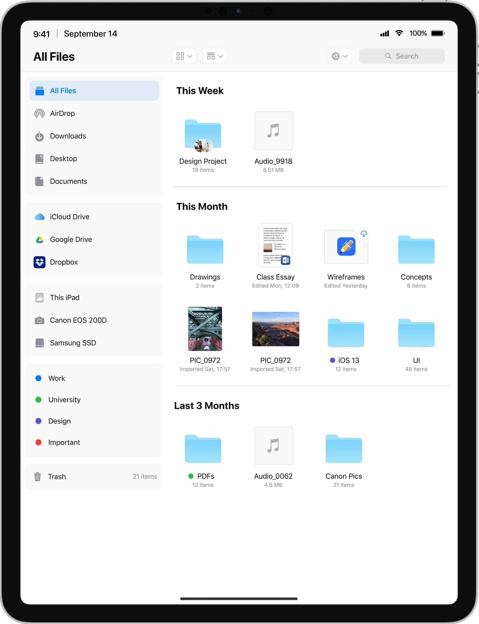 iPad Pro iOS 13 New FIles Ordner