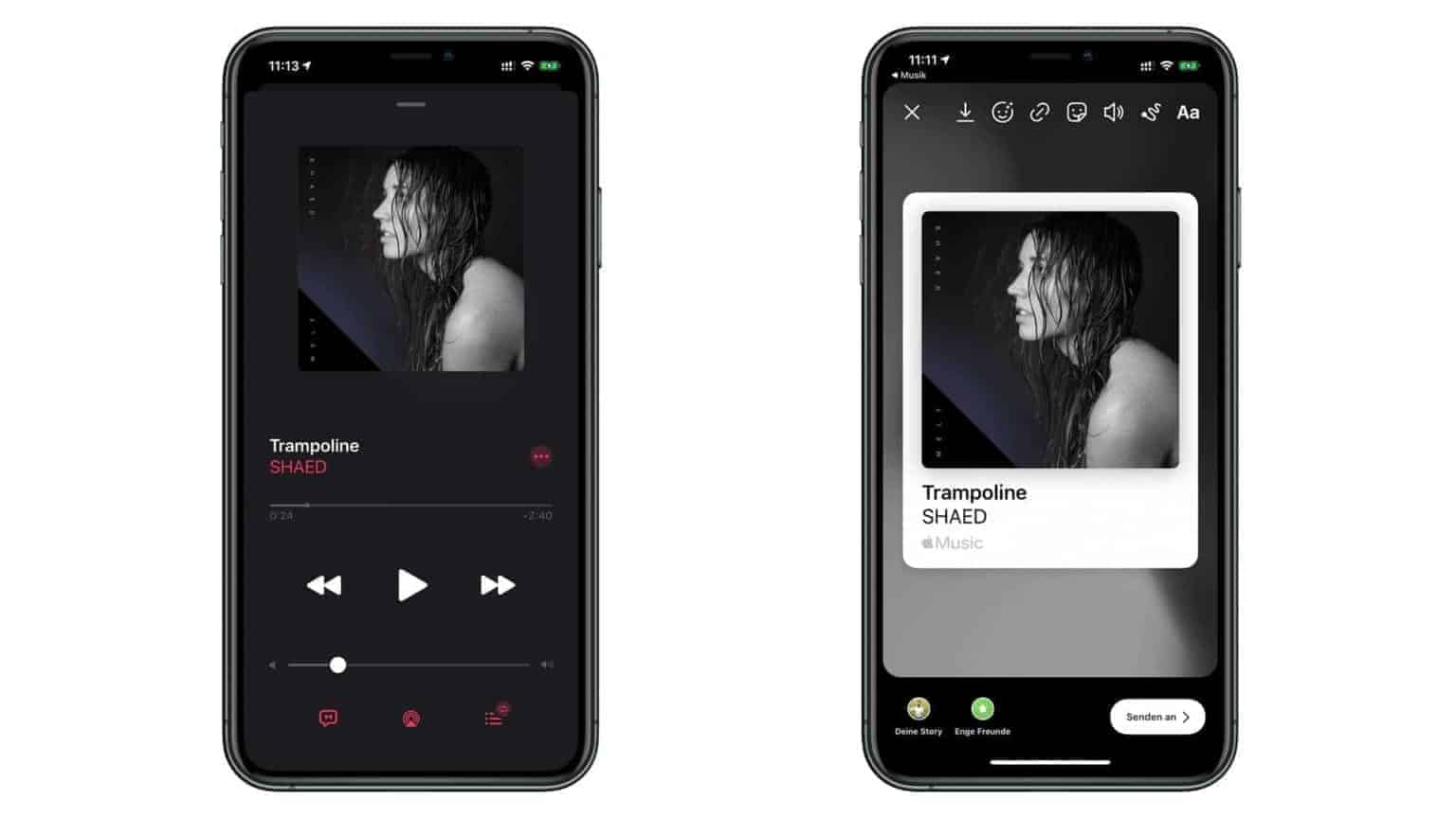 Apple Music Instagram Story Share