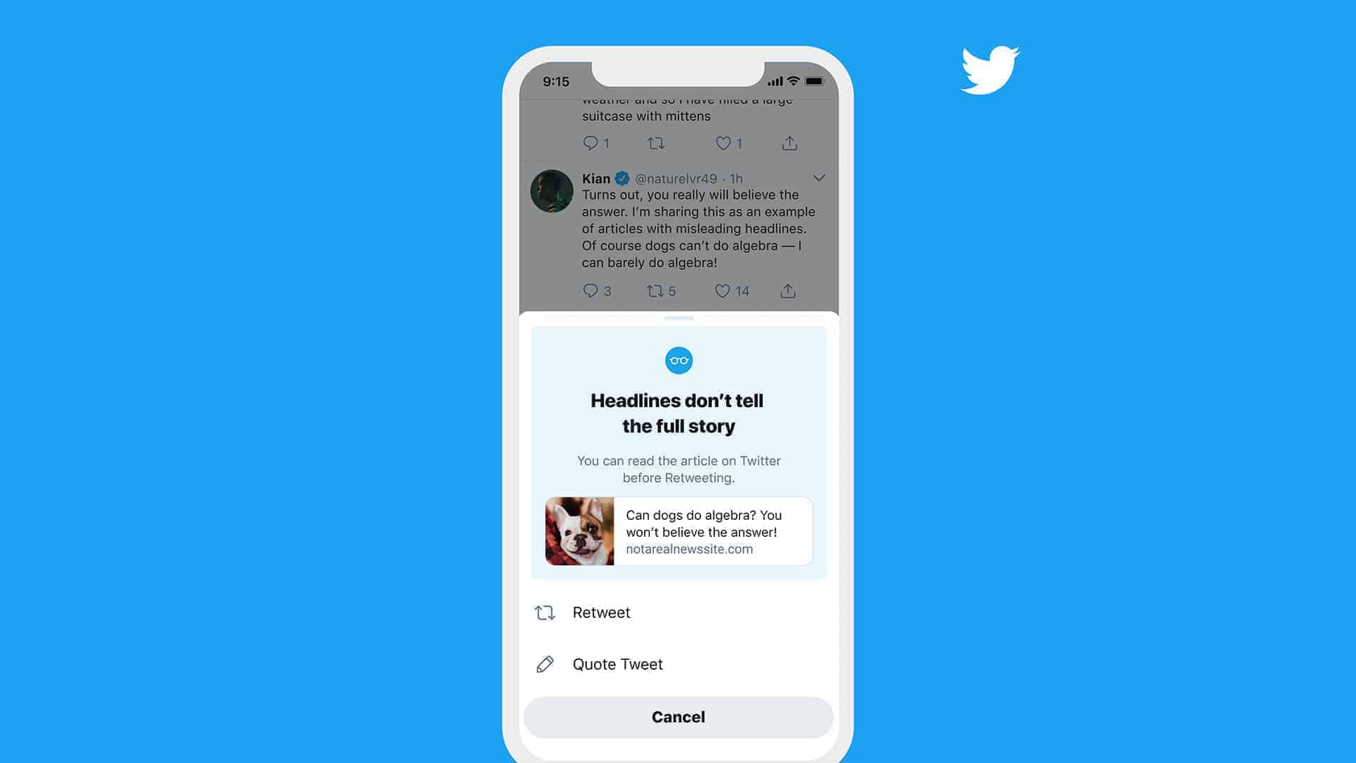 Twitter-Retweet-Warnung