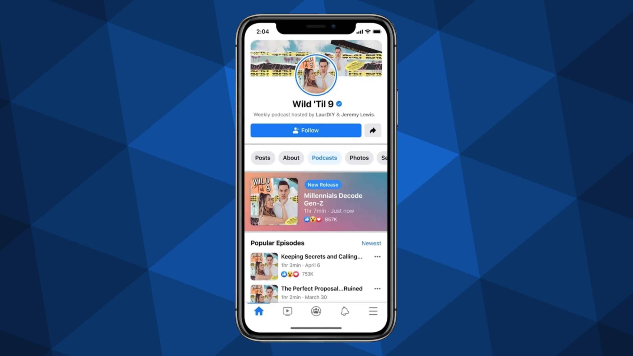 Facebook Podcasts listening