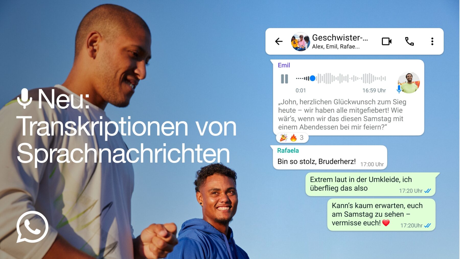 WhatsApp Transkriptionen von Sprachnachrichten