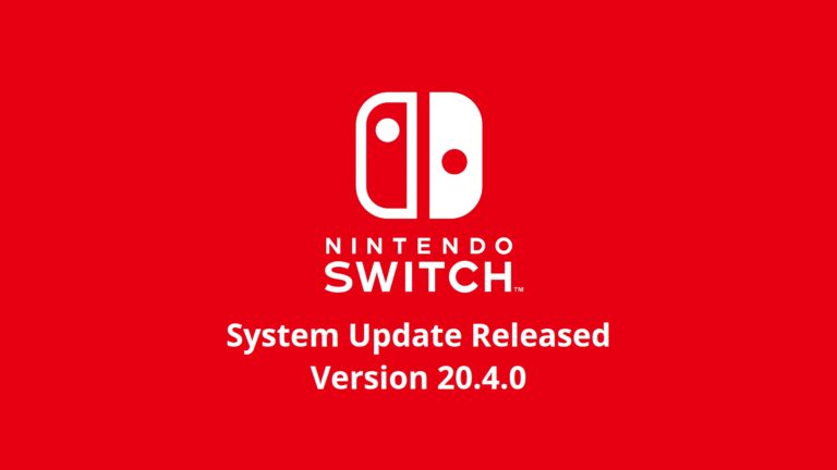Nintendo Switch Version 20.4.0 Note
